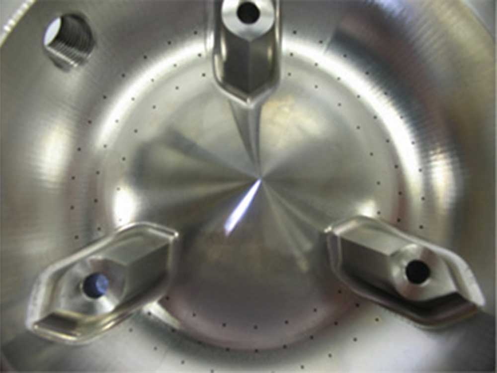 Example of Saturn Industries micro EDM machining of micro holes
